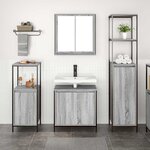 vidaXL Ensemble de mobilier de salle de bain 3 Pièces Gris sonoma et Noir