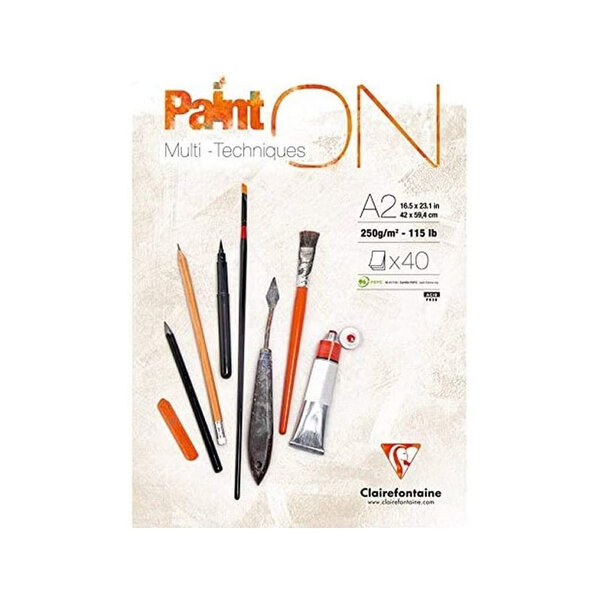 Bloc paint on a2 40 feuilles - 250g - 59 4 x 42 cm - clairefontaine