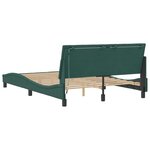 vidaXL Cadre de lit avec lumières LED vert foncé 140x200 cm velours