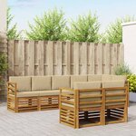 vidaXL Ensembles de canapés avec coussin 8 Pièces Naturel et Beige
