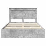 vidaXL Lit de Rangement Gris béton 160 x 200 cm Bois d'ingénierie