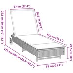 vidaXL Chaise longue avec roues et coussin beige résine tressée