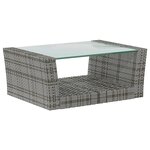 vidaXL Salon de jardin 8 Pièces avec coussins résine tressée gris