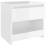 vidaXL Tables de chevet 2 Pièces Blanc brillant 40x30x39 cm Aggloméré