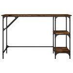 Bureau table poste de travail meuble d'ordinateur informatique étude chêne fumé 120 x 50 x 75 cm métal et bois d'ingénierie brun 02_0023572