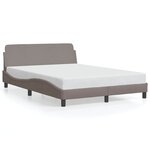 vidaXL Cadre de lit Dover taupe 140x190 cm tissu