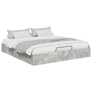 vidaXL Cadre de lit ottoman avec stockage Béton 193 x 120 x 25 cm