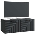 vidaXL Meuble TV mural Noir 78 5 x 41 x 30 cm Bois d'ingénierie