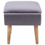 Vidaxl fauteuil sans accoudoirs avec repose-pied gris tissu