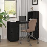 vidaXL Bureau Noir 110x53x117 cm Bois massif de pin