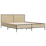 vidaXL Cadre de lit chêne sonoma 120x200 cm bois d'ingénierie et métal