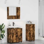vidaXL Ensemble de mobilier de salle de bain 3 Pièces Chêne fumé