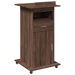 vidaXL Pupitre et roues et tiroir chêne marron bois d'ingénierie