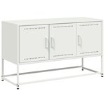 vidaXL Meuble TV blanc 100 5x39x60 5 cm acier