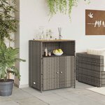 vidaXL Armoire Gris 70 x 50 x 87 cm Polyester et Roly Ratten