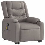 vidaXL Fauteuil inclinable de massage Taupe Tissu