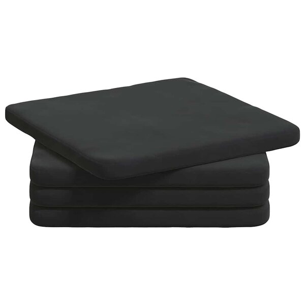 vidaXL Coussins de siège 4 Pièces Noir 40 x 40 x 3 cm Velours