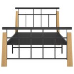 vidaXL Cadre de lit sans matelas métal bois de chêne massif 90x200 cm