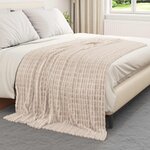 vidaXL Jeté Beige 200 x 150 cm Toison