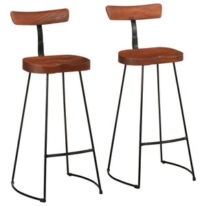 vidaXL Tabourets de bar lot de 2 49x43x103 cm bois de manguier massif