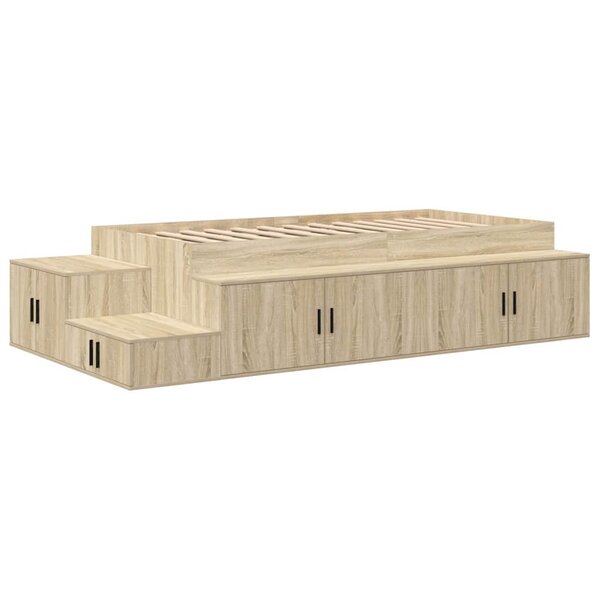 vidaXL Cadre de lit avec rangement Chêne Sonoma 244 x 127 x 53.5 cm