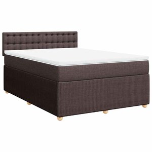 vidaXL Sommier à lattes de lit avec matelas Marron foncé 140x190 cm