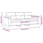 vidaXL Canapé à 3 places Gris foncé 180 cm Tissu microfibre