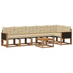 vidaXL Ensemble de canapés d'extérieur 7 pc Naturel et Beige