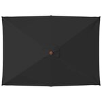 vidaXL Parasol de jardin avec mât en bois noir 150x200 cm