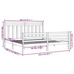 vidaXL Cadre de lit sans matelas marron miel 200x200 cm bois massif