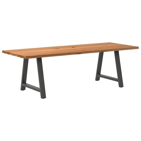 vidaXL Table à manger marron clair bois de chêne massif rectangulaire