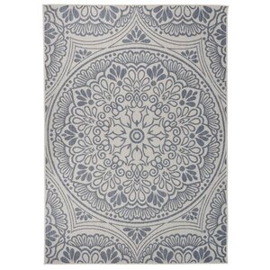 vidaXL Tapis à tissage plat d'extérieur 120x170 cm Motif bleu