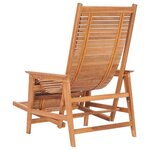 vidaXL Chaise longue de jardin avec repose-pied Bois de teck solide