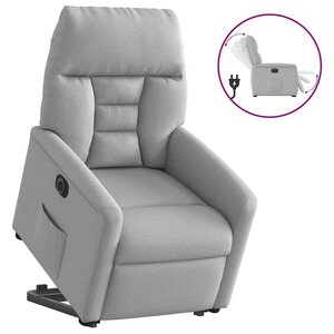 vidaXL Fauteuil inclinable électrique gris nuage tissu