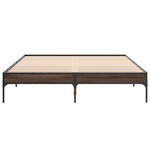vidaXL Cadre de lit chêne marron 140x200 cm bois d'ingénierie et métal