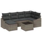 vidaXL Ensemble de salle à manger de jardin 6 pièces avec coussins en poly rattan noir