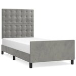 vidaXL Cadre de lit sans matelas gris clair 80x200 cm velours