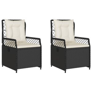 vidaXL Chaises inclinables de jardin lot de 2 noir résine tressée