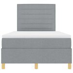 vidaXL Lit à ressort LED avec matelas Gris clair 120 x 200 cm tissu