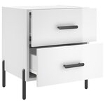 vidaXL Table de chevet blanc brillant 40x35x47 5 cm bois d’ingénierie