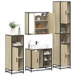 vidaXL Ensemble de meubles de salle de bain 4 Pièces chêne sonoma
