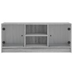 vidaXL Meuble TV avec portes en verre sonoma gris 102x37x42 cm