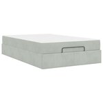 vidaXL Cadre de lit avec matelas avec matelas 2 Pièces Gris clair Velours