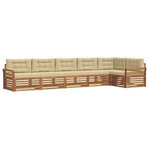 vidaXL Ensemble de canapés d'extérieur 6 Pièces Naturel et Beige