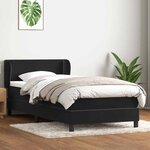 vidaXL Sommier à lattes de lit avec matelas noir 90x210 cm velours