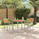 vidaXL Ensemble de salle à manger pour jardin 3 Pièces Gris et marron