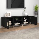 vidaXL Meuble TV Noir 150x30x50 cm Bois d'ingénierie
