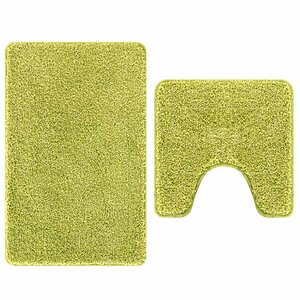 vidaXL Ensemble de tapis de bain antidérapants 2 Pièces Vert PP