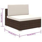 vidaXL Salon de jardin avec coussins 6 Pièces résine tressée marron