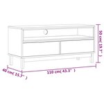 vidaXL Meuble TV FLAM 110x40x50 cm bois massif de pin